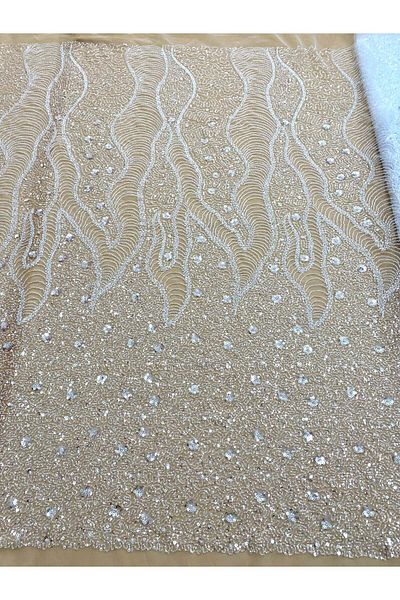 Luxuro Couture Diamond Lace with Geometric and Floral Pattern, with Beads and Sequins