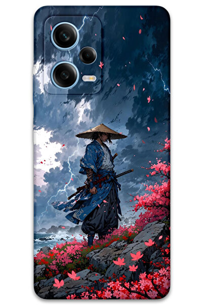 Gramaphone Xiaomi Redmi Note 12 Pro 5G Uyumlu Samuray Desenli Telefon Kılıfı ...
