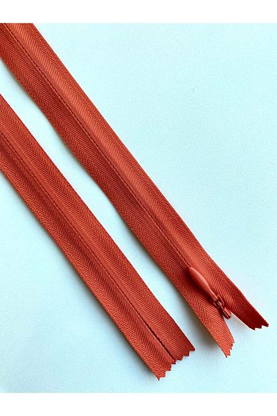 Luxuro Premium Hidden Zipper Terracotta Open - 70 cm Length