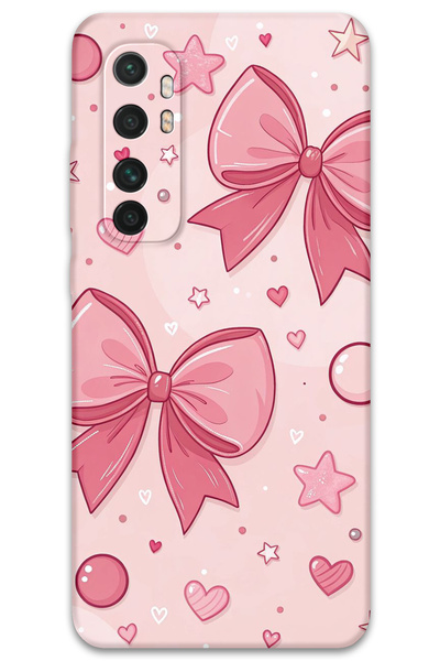 Gramaphone Xiaomi Mi Note 10 Lite Uyumlu Kurdele Desenli Telefon Kılıfı + Ekr...