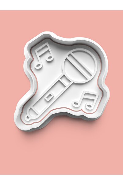 AKTASTORE قالب كوكي على شكل ميكروفون وقالب عجينة السكر