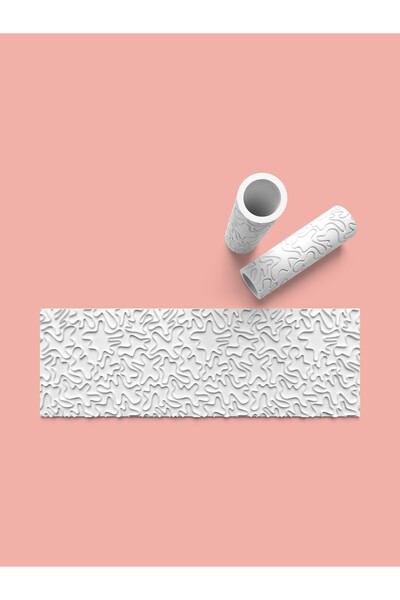AKTASTORE Dough Ceramic Polymer Clay Pattern Giving Roller Cylinder 10 cm Len...