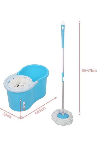 BUNCA Easy Wring and Clean Spin Mop and Bucket Set, Floor Mop with Spin Wringer and Microfiber Mop Head