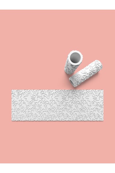AKTASTORE Dough Ceramic Polymer Clay Pattern Giving Roller Cylinder 10 cm Len...