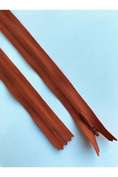 Luxuro Premium Hidden Zipper Dark Terracotta - 70 cm Length