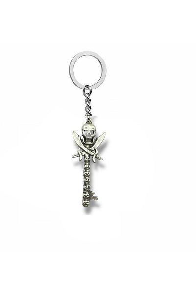 Herşey Nota Skull & Key Chain Keychain |   Gothic Style Unisex Metal Accessory