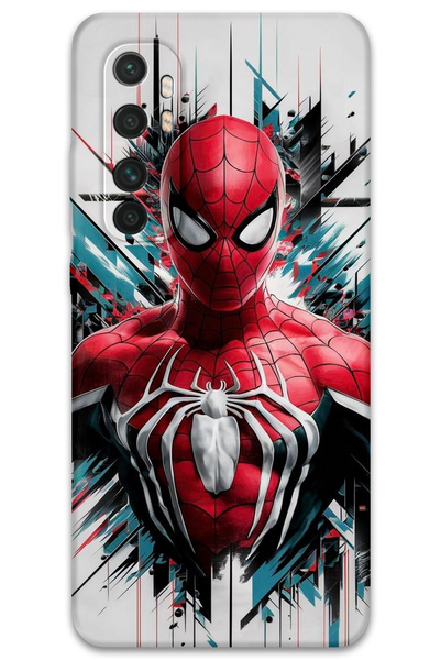 Gramaphone Xiaomi Mi Note 10 Lite Uyumlu Spiderman Desenli Telefon Kılıfı + E...