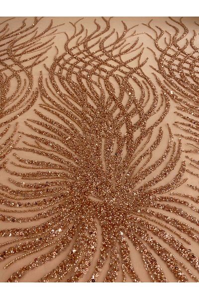 Luxuro Rose Gold Couture Lace with Strings, Beads and Sequins