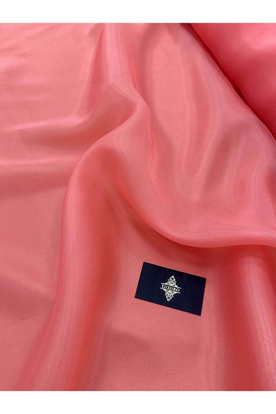Luxuro Coral Pink Pearl Organza - 3 m Width