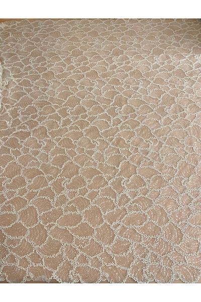 Luxuro Geometric Pattern Lace with Beads and Sequins