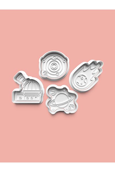 AKTASTORE قالب بسكويت فلكي وقالب عجينة السكر، مجموعة من 4 قطع 0679-set