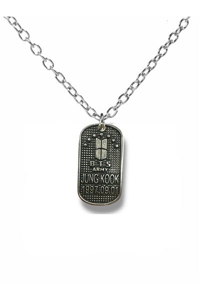 Herşey Nota Bts Jungkook Silver Imprint Keychain |   K-Pop Themed Metal Unisex Accessory