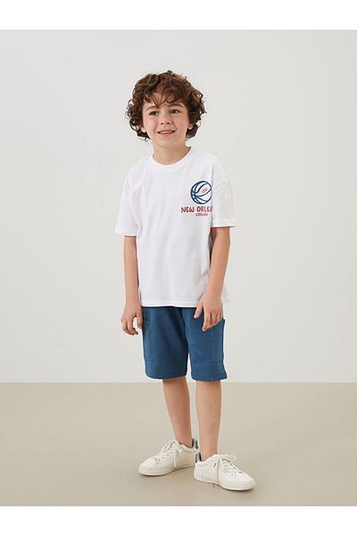 LC Waikiki Lcw Crew Neck Baby Boys T-Shirt and Shorts 2-Piece Fast Fashion