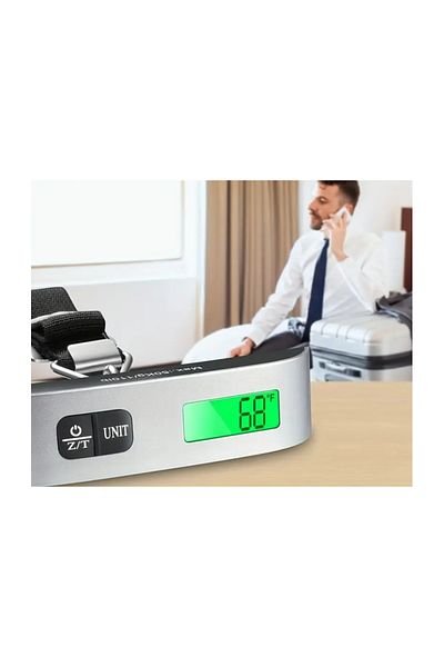 ANJIELO SMART ANJIEYU Portable Digital Luggage Weight Scale, 50kg/110lb, Silvery Grey, Minimalist with LCD Display