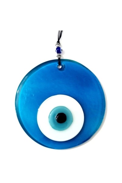 DefneToprak زخرفة حائط زجاجية مطرزة يدويًا باللون الفيروزي الشفاف