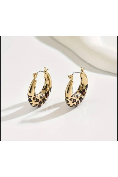 Queen B JewelryCo Leopard Gold Hoop Earrings