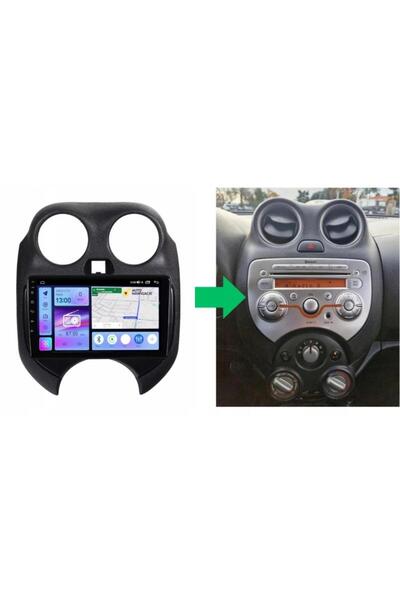 smartgo Nissan Micra Android GPS Carplay 8+128 GB Kamera + Çerçeve Teyp (2011...