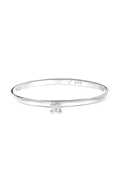ELLI Ring Verlobungsring Damen Diamant Brillantschliff weiß 0,015 ct 585 Weißgold Ehering