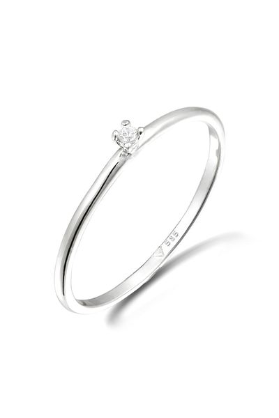 ELLI Ring Verlobungsring Damen Diamant Brillantschliff weiß 0,015 ct 585 Weißgold Ehering