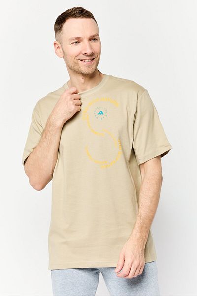 Lamborghini Men Sportswear Fit Short Sleeve Training T-Shirt, Beige
