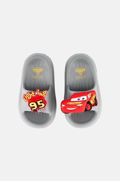 Disney Pixar Toddlers Boy Slip On Lightning McQueen Slide, Grey