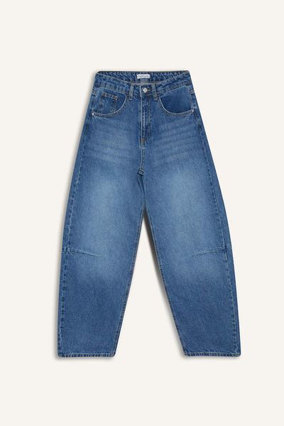 DeFacto Pantaloni lavabili din denim, cu talie normală, până la gleznă, F5374AX25HS