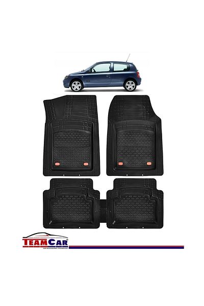 TEAMCAR ® Tray Type Car Mats Compatible With Renault Clio Ii (1998–2012) - Hatchback
