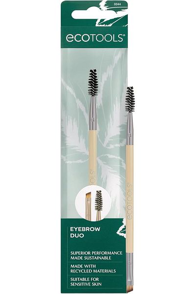 Ecotools Eyebrow Brush Duo, Tame, Sculpt & Fill in Brows, Multipurpose For Eyebrow Gel Powder ET0044