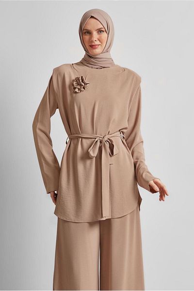 Alvina Brooch Detail Trousers Suit 44758