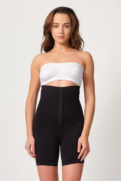 ALFA AKSESUAR 03 Black Emay 2087 Long Corset with Front Agraft
