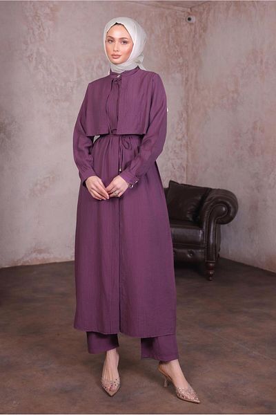 TRENDTESETTÜR Women's Purple Lace Trousers Suit t 9784