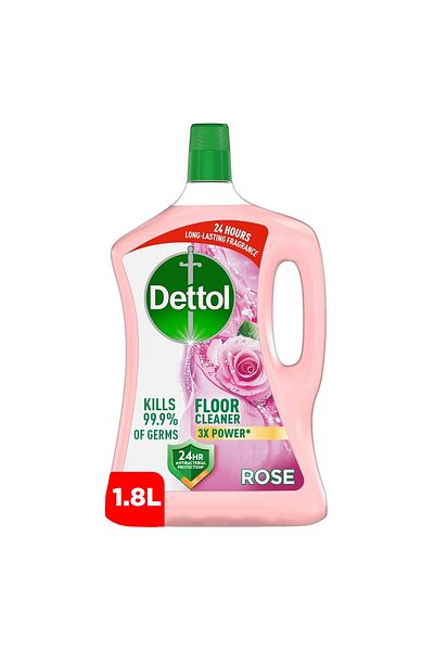 Dettol Power Floor Cleaner Rose Scent 1.8 Litres Lasting Floral Freshness for a Cleaner Home