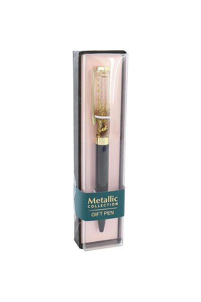 Roco Metallic Floating Glitter Roller ball Pen Blue Ink Color Medium Ballpoint