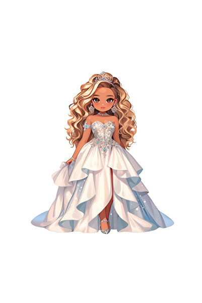 INOVATIX Σετ 8 τεμαχίων, αυτοκόλλητο πριγκίπισσας με λευκό φόρεμα, INOVATIX®....