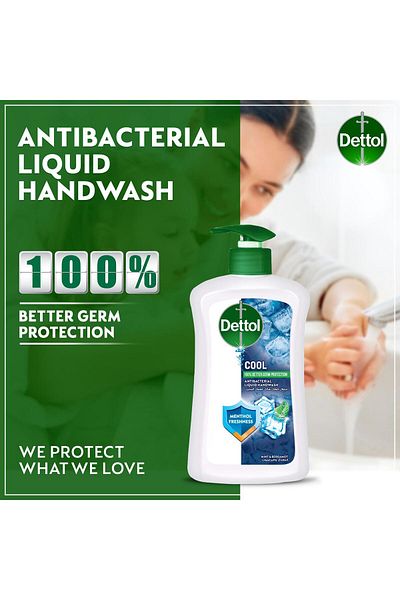 Dettol Cool Anti-bacterial Hand Wash Value Pack 2 X 400 ml Kills 99.9% Germs, Gentle On Skin & Refreshing