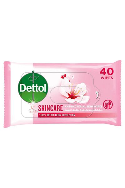 Dettol Skincare Antibacterial Skin Wipes 40pcs Refreshing Cleansing Bar For Soft, Smooth & Naturally Fresh