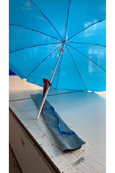 Şemsiyecim Plaj , bahçe şemsiyesi mavi ( kılıf ve plastik sabitleme kazığı dahil)