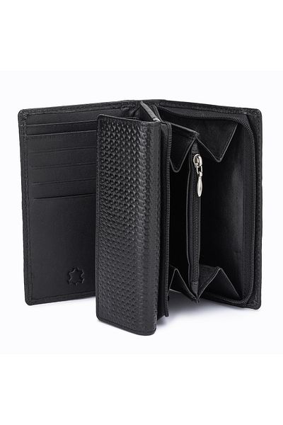 delis Women's wallet, Zaya PT1357, genuine leather, Black