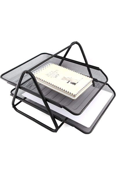 Roco Letter Tray - 2 Tiers, A4, Mesh, Black