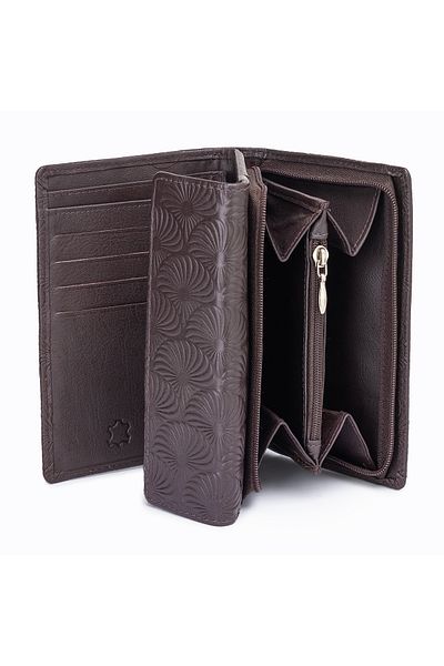 delis Women's wallet, Lyrda PT1358, genuine leather, Dark brown