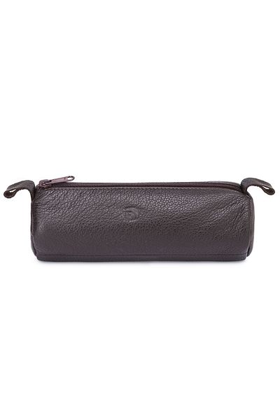 delis Unisex pencil case, Zarek PT1362, genuine leather, Dark brown