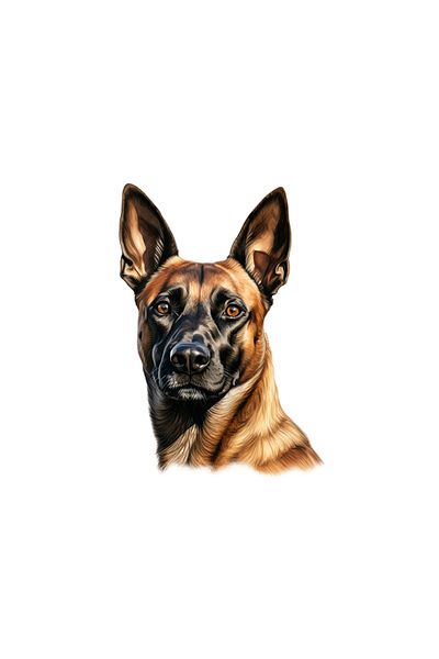 INOVATIX Set de 8 autocolante portret ciobănesc belgian, INOVATIX®. 6 cm