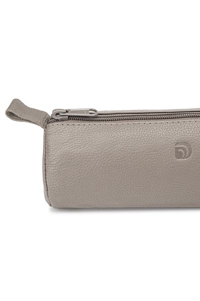 delis Unisex pencil case, Zarek PT1361, genuine leather, Cream