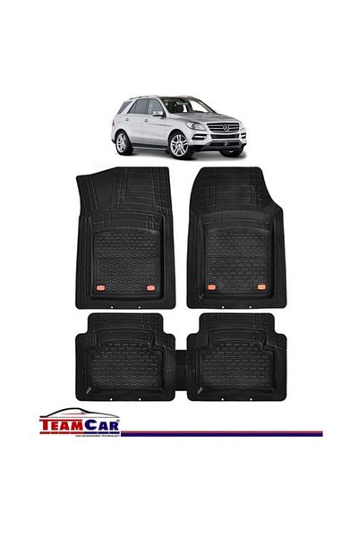 TEAMCAR Covorașe auto tip tavă compatibile cu Mercedes-Benz GLE W166 (2011–2019), negre, material durabil