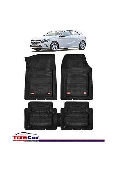 TEAMCAR Covorașe auto compatibile cu Mercedes-benz Clasa A W176 (2012–2018), culoare neagră, material rezistent