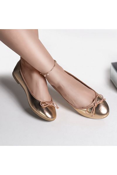 MODA STİL Women's bronze ballerinas, eco-leather, amany, 38