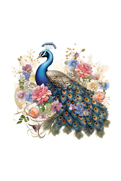 INOVATIX Set de 8 bucăți, autocolant cu păun, INOVATIX®. 6 cm