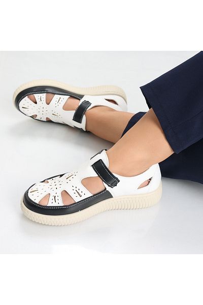 MODA STİL Women's Casual White Shoes Made of Benia Ecological Leather, 39