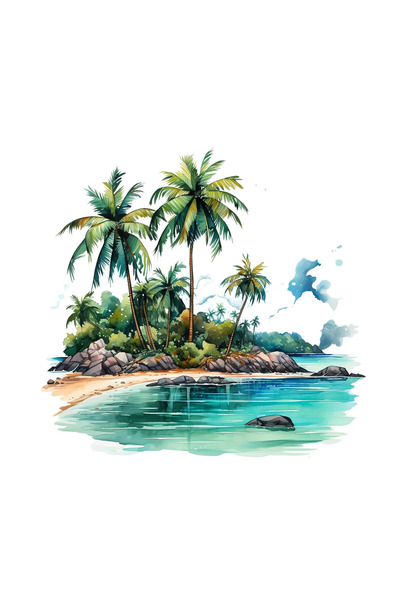 INOVATIX Set de 8 piese, autocolant Palmieri lângă lacul Crystal, INOVATIX®. ...