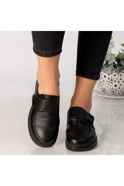 MODA STİL Women's black eco-leather agabia shoes, 36